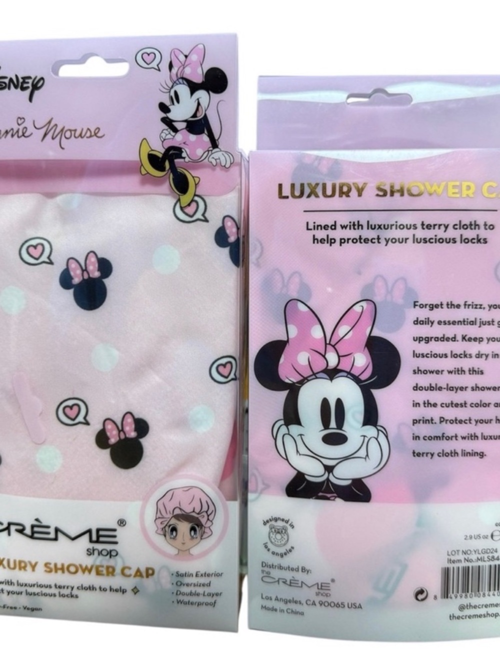 Disney Minnie Mouse Pink Polka Dot Shower Cap